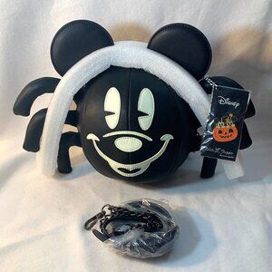 Disney Loungefly Mickey Mouse Spider Crossbody Bag Stitch Shoppe Glowing New
